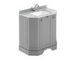 Hudson Reed Old London 750mm Storm Grey 3 Door Floor Standing Vanity Unit With Marble Top & Soft Close Doors