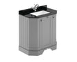 Hudson Reed Old London 786mm Storm Grey Floor Standing 3 Door Vanity Unit With Black Marble Top Basin