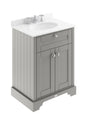 Hudson Reed Old London 600mm Floor Standing 2 Door Vanity Unit with 3 Tap Hole Grey Marble Top Basin & Soft Close Doors