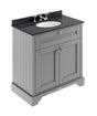 Hudson Reed Old London 820mm Floor Standing Vanity Unit With 3 Tap Hole Black Marble Top Basin