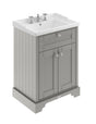 Floor Standing 2 Door Vanity Unit with 3 Tap Hole Ceramic Basin 600mm