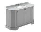 Hudson Reed Old London 1200mm Storm Grey Floor Standing Vanity Unit With 3 Tap Hole Grey Marble Top Basin