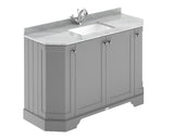 Hudson Reed Old London 1236mm Storm Grey Floor Standing 4 Door Vanity Unit With Grey Marble Basin