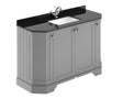 Hudson Reed Old London 1236mm Storm Grey 4 Door Floor Standing Vanity Unit with Black Marble Top Basin