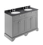 Hudson Reed Old London 1200mm Storm Grey 4 Door Double Basin Vanity Unit With Black Marble Top