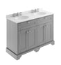 Hudson Reed Old London 1220mm Storm Grey Floor Standing Vanity Unit with Grey Marble Top Double Basin