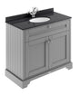Floor Standing 2 Door Vanity Unit with 1 Tap Hole Black Marble Top 1000mm