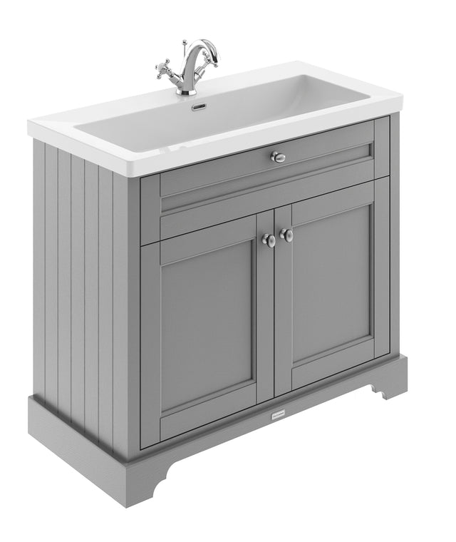 Old London 1000mm 2-Door Unit & Contemporary Fireclay Basin 1TH