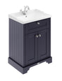 Hudson Reed Old London 600mm Twilight Blue Floor Standing 2 Door Vanity Unit with 1 Tap Hole Basin
