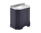 Hudson Reed Old London 750mm Floor Standing 3 Door Vanity Unit with Grey Marble Top Basin & Soft Close