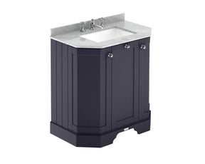 Hudson Reed Old London 750mm Floor Standing 3 Door Vanity Unit with Grey Marble Top Basin & Soft Close
