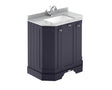 Hudson Reed Old London 750mm Twilight Blue Floor Standing 3 Door Vanity Unit With Grey Marble Top Basin