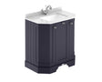 Floor Standing 3 Door Angled Vanity Unit with 1 Tap Hole White Marble Top 750mm