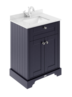 Hudson Reed Old London 600mm Floor Standing 2 Door Vanity Basin Unit With Marble Top Basin