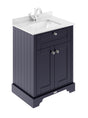 Hudson Reed Old London 600mm Floor Standing 2 Door Vanity Basin Unit With Marble Top Basin