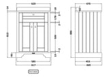 Hudson Reed Old London 600mm Floor Standing 2 Door Vanity Unit with 3 Tap Hole Black Marble Top Basin
