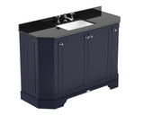Hudson Reed Old London 1200mm Twilight Blue Floor Standing 4 Door Vanity Unit With Black Marble Top Basin