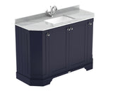 Floor Standing 4 Door Angled Vanity Unit with 1 Tap Hole Grey Marble Top 1200mm