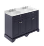 Hudson Reed Old London 1220mm Twilight Blue Floor Standing 4 Door Vanity Unit With Grey Marble Top Double Basin