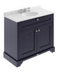 Hudson Reed Old London 1000mm Floor Standing 2 Door Vanity Unit with 3 Tap Hole Grey Marble Top