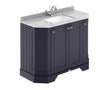 Floor Standing 4 Door Angled Vanity Unit with 1 Tap Hole Grey Marble Top 100mm