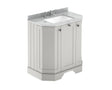 Hudson Reed Old London 786mm Timeless Sand 3 Door Floor Standing Vanity Unit with Grey Marble Top Basin