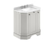 Hudson Reed Old London 750mm Timeless Sand Floor Standing 3 Door Vanity Unit With 3 Tap Hole White Marble Top Basin
