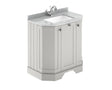 Floor Standing 3 Door Angled Vanity Unit with 1 Tap Hole Grey Marble Top 750mm