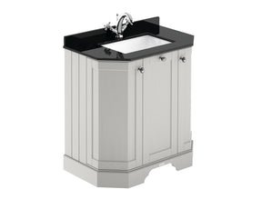 Hudson Reed Old London 786mm Timeless Sand Floor Standing 3 Door Vanity Unit With Black Marble Top