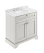 Hudson Reed Old London 800mm Timeless Sand Floor Standing 2 Door Vanity Unit with 3 Tap Hole White Marble Top Basin