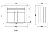 Hudson Reed Old London 1000mm Timeless Sand Floor Standing 2 Door Vanity Unit with 3 Tap Hole Ceramic Basin