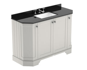 Hudson Reed Old London 1236mm Timeless Sand Floor Standing Vanity Unit With 3 Tap Hole Black Marble Top Basin