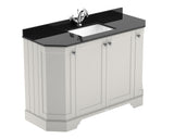 Floor Standing 4 Door Angled Vanity Unit with 1 Tap Hole Black Marble Top 1200mm