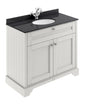 Floor Standing 2 Door Vanity Unit with 1 Tap Hole Black Marble Top 1000mm