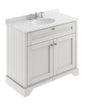 Floor Standing 2 Door Vanity Unit with 1 Tap Hole Grey Marble Top 1000mm