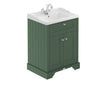 Hudson Reed Old London 600mm Hunter Green Floor Standing 2 Door Vanity Unit with 1 Tap Hole Ceramic Basin