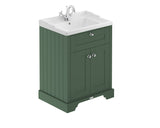 Hudson Reed Old London 600mm Hunter Green Floor Standing 2 Door Vanity Unit with 1 Tap Hole Ceramic Basin