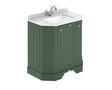 Hudson Reed Old London 786mm Hunter Green Floor Standing 3 Door Vanity Unit With White Marble Top Basin