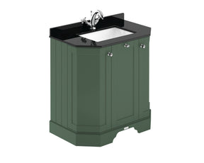 Floor Standing 3 Door Vanity Unit with 1 Tap Hole Black Marble Top 750mm
