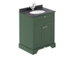 Hudson Reed Old London 600mm Hunter Green Floor Standing Vanity Unit With Black Marble Top Basin & Soft Close Doors