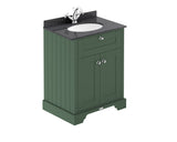Hudson Reed Old London 600mm Hunter Green Floor Standing Vanity Unit With Black Marble Top Basin & Soft Close Doors
