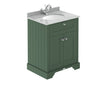 Hudson Reed Old London 620mm Hunter Green Floor Standing Vanity Unit With Grey Marble Top Basin & 1 Tap Hole