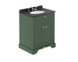 Hudson Reed Old London 600mm Hunter Green Floor Standing 2 Door Vanity Unit with Black Marble Top Basin