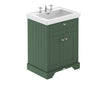 Hudson Reed Old London 600mm Hunter Green Floor Standing 2 Door Vanity Unit With 3 Tap Hole Fireclay Basin