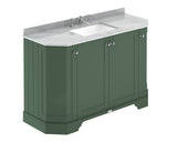 Hudson Reed Old London Traditional Hunter Green 1236mm Vanity Unit with 3 Tap Hole Grey Marble Top Basin