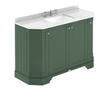 Floor Standing 4 Door Angled Vanity Unit with 3 Tap Hole White Marble Top 1200mm