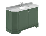 Hudson Reed Old London 1236mm Hunter Green Floor Standing Vanity Unit With Grey Marble Top Basin