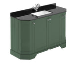 Hudson Reed Old London 1236mm Hunter Green Floor Standing 4 Door Vanity Unit With Black Marble Top