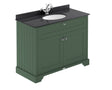 Hudson Reed Old London 1020mm Hunter Green Floor Standing 2 Door Vanity Unit With Black Marble Top Basin