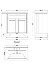 Hudson Reed Old London 800mm Hunter Green 2-Door Vanity Unit with Fireclay Basin